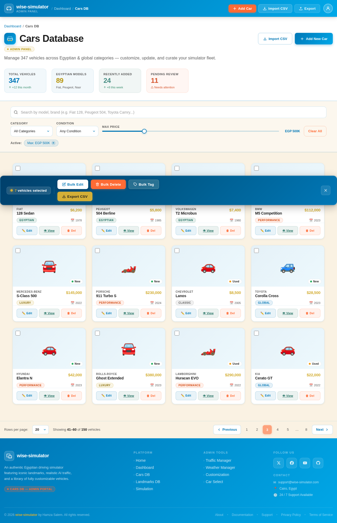 Cars DB design preview