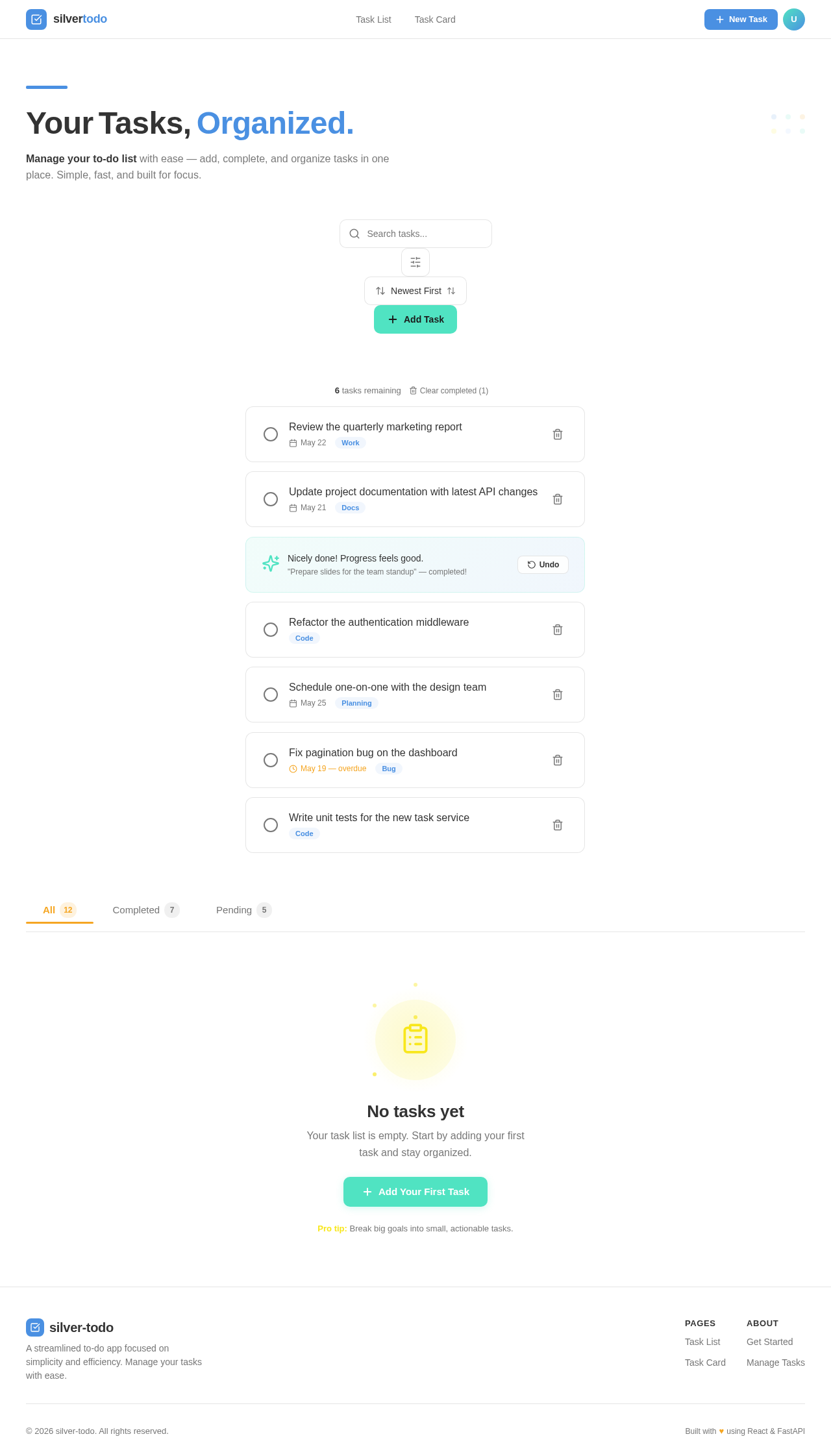 TaskList design preview