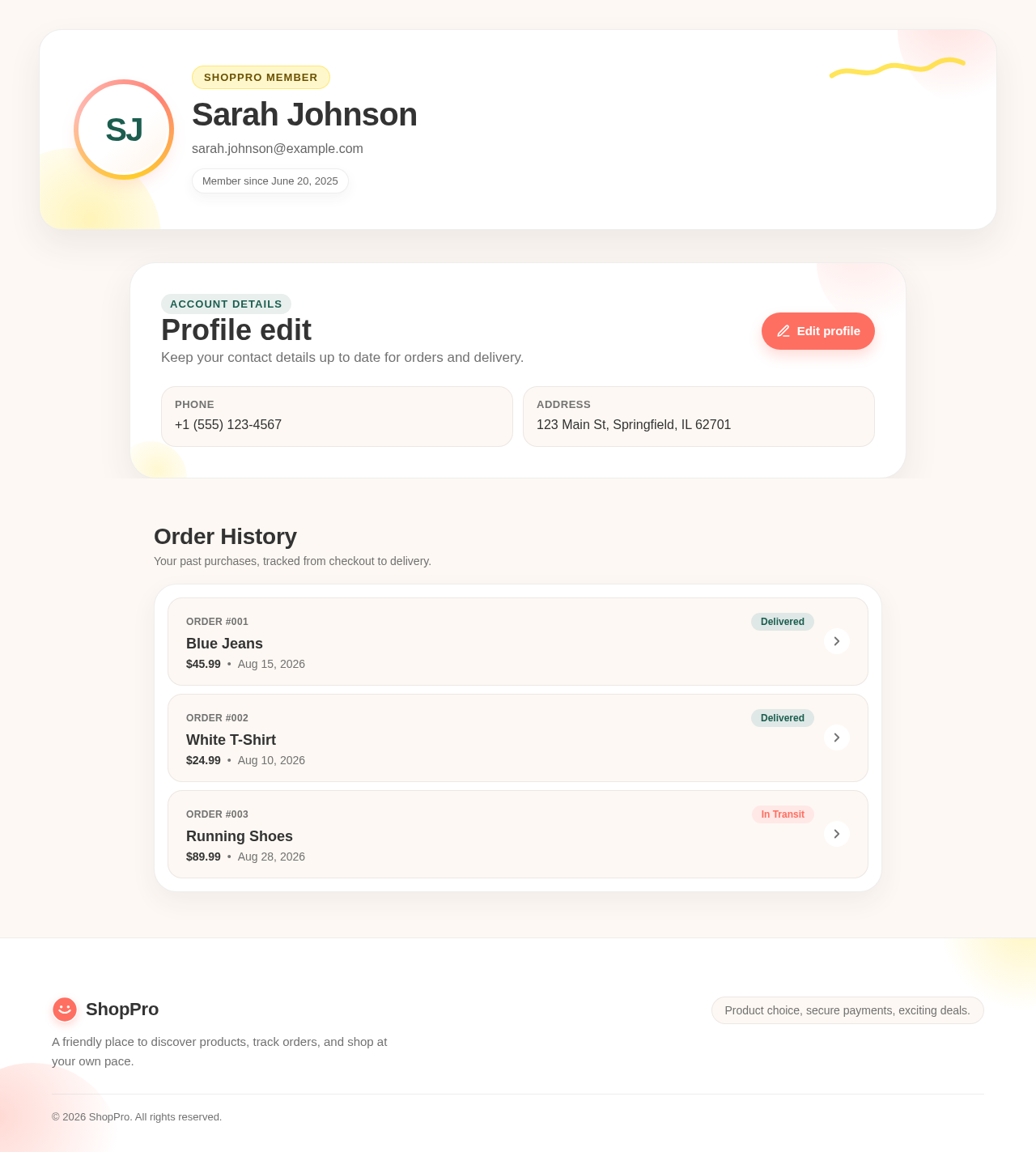 Profile design preview