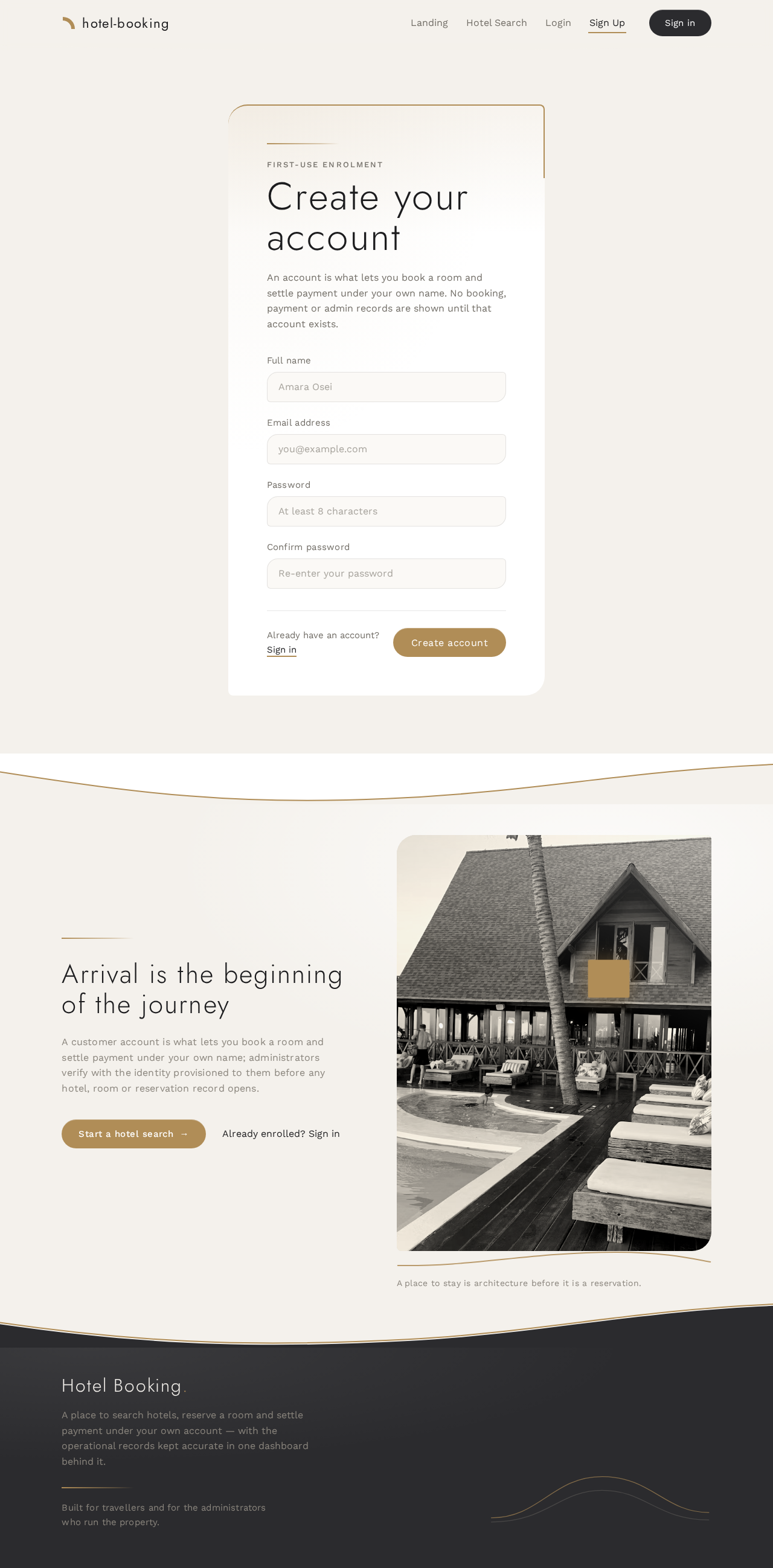 Sign Up design preview