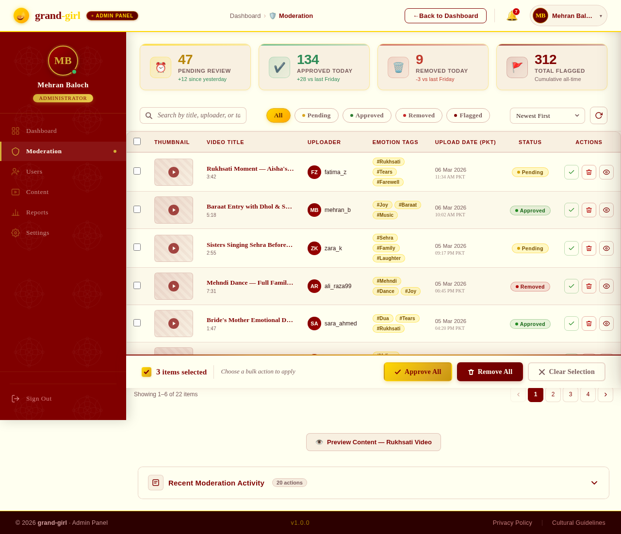 Moderation design preview