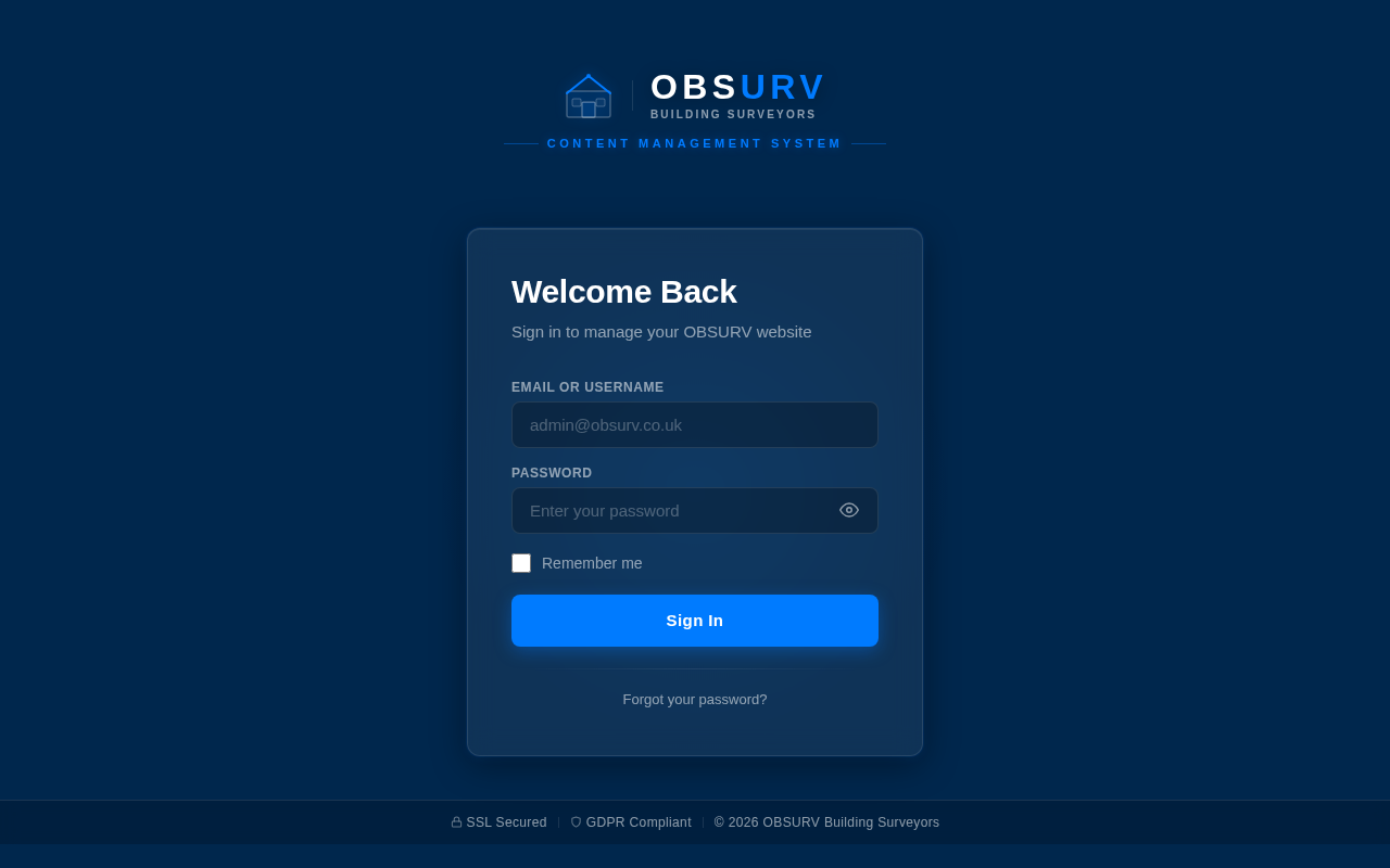 CMS Login design preview