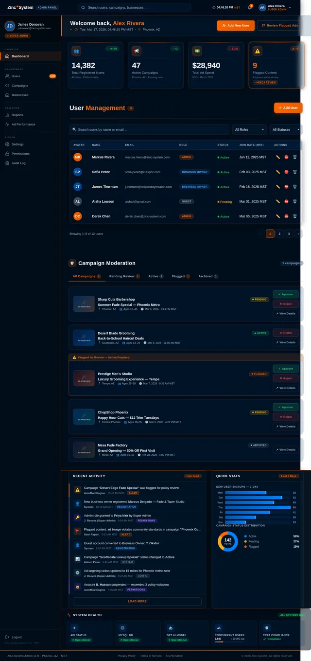 Admin Dashboard