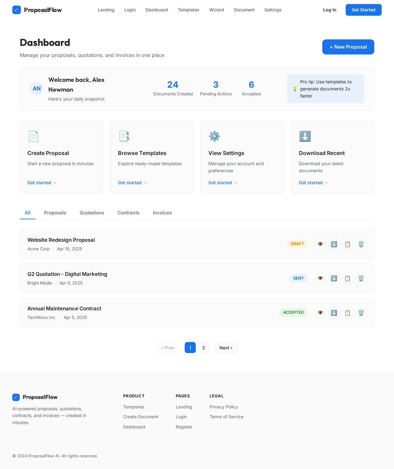 Dashboard design preview