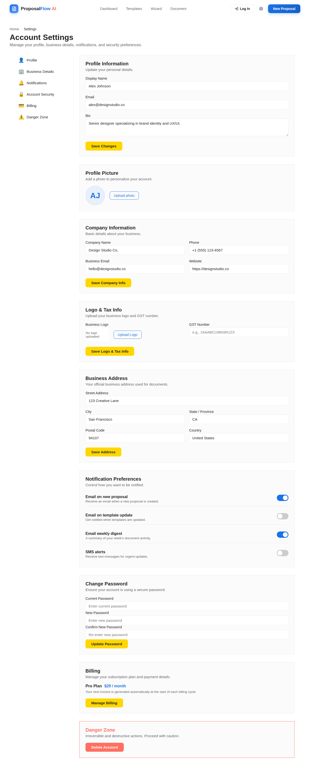 Settings design preview