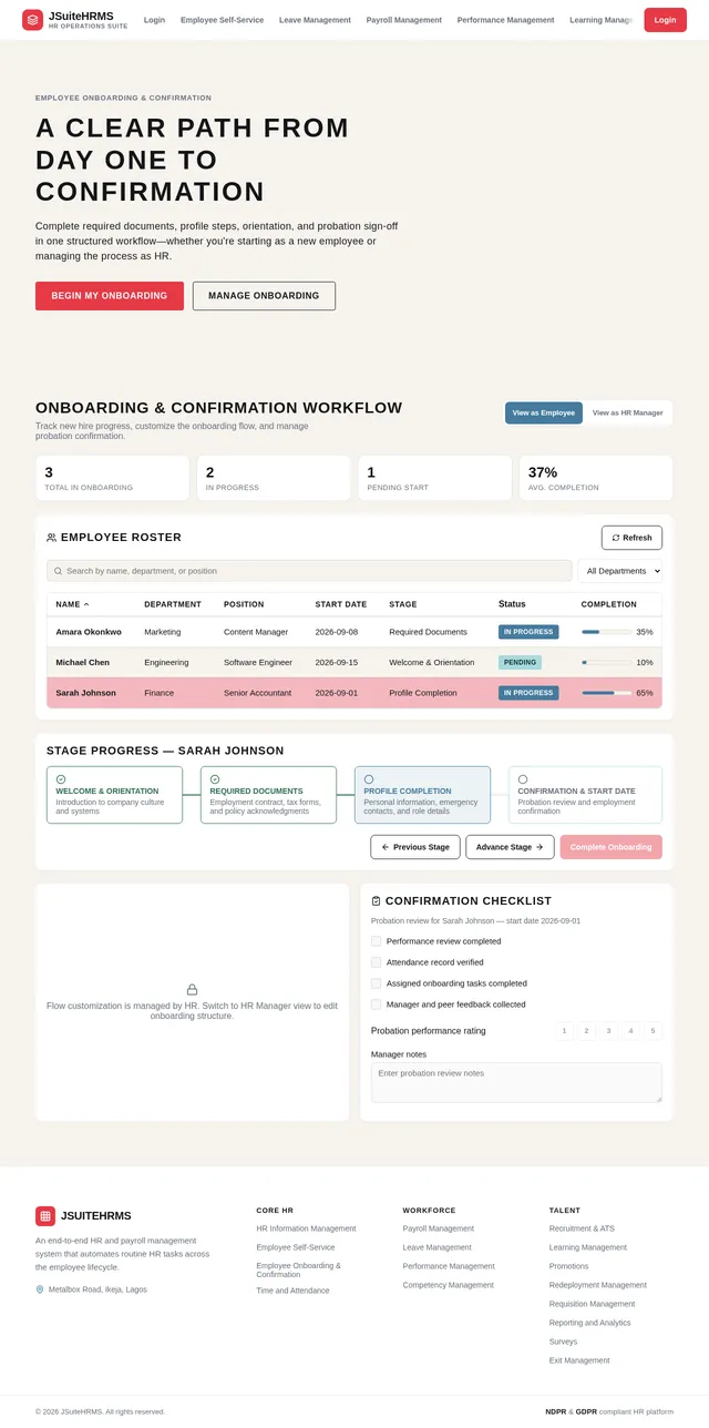 Employee Onboarding & Confirmation