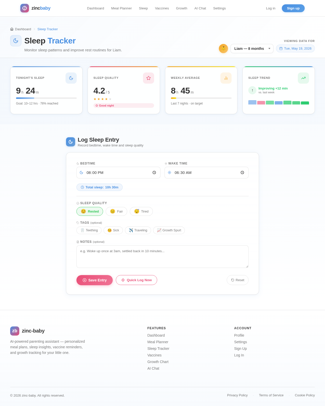 SleepTracker design preview