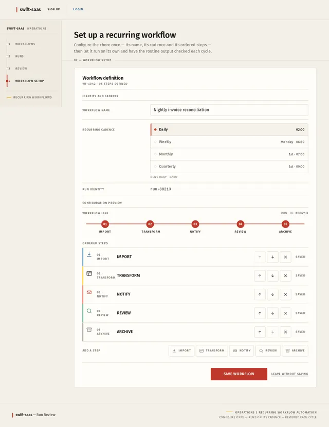 Workflow Setup