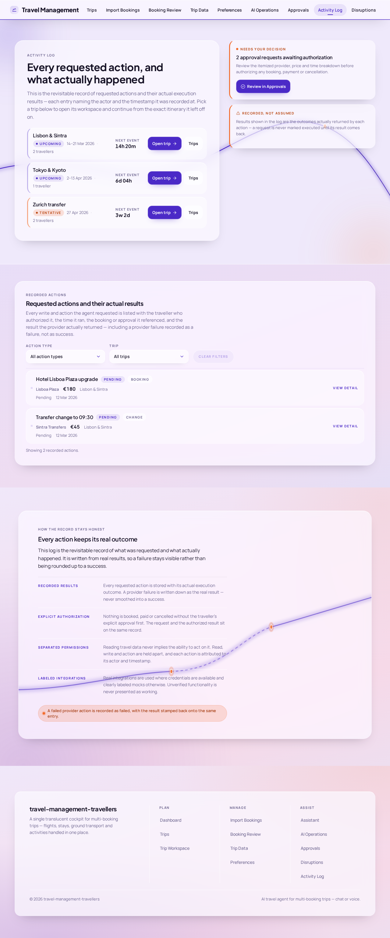 Activity Log design preview
