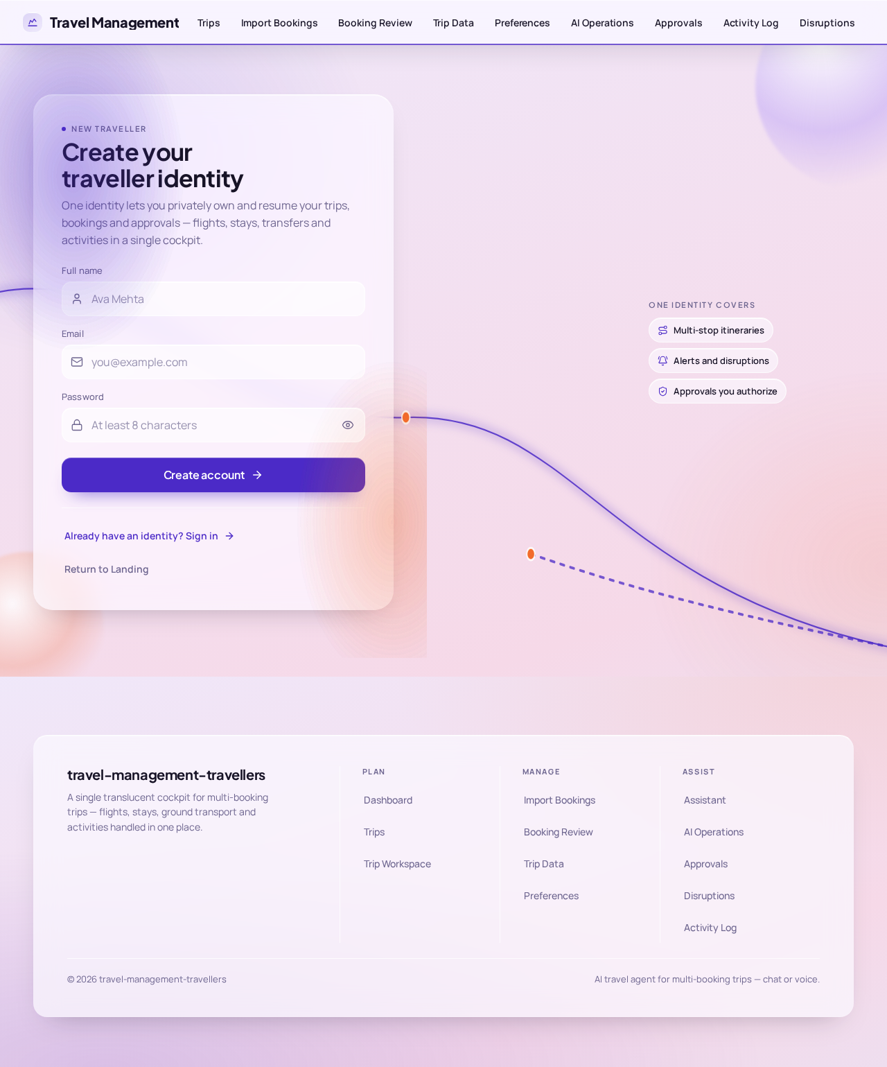 Sign Up design preview