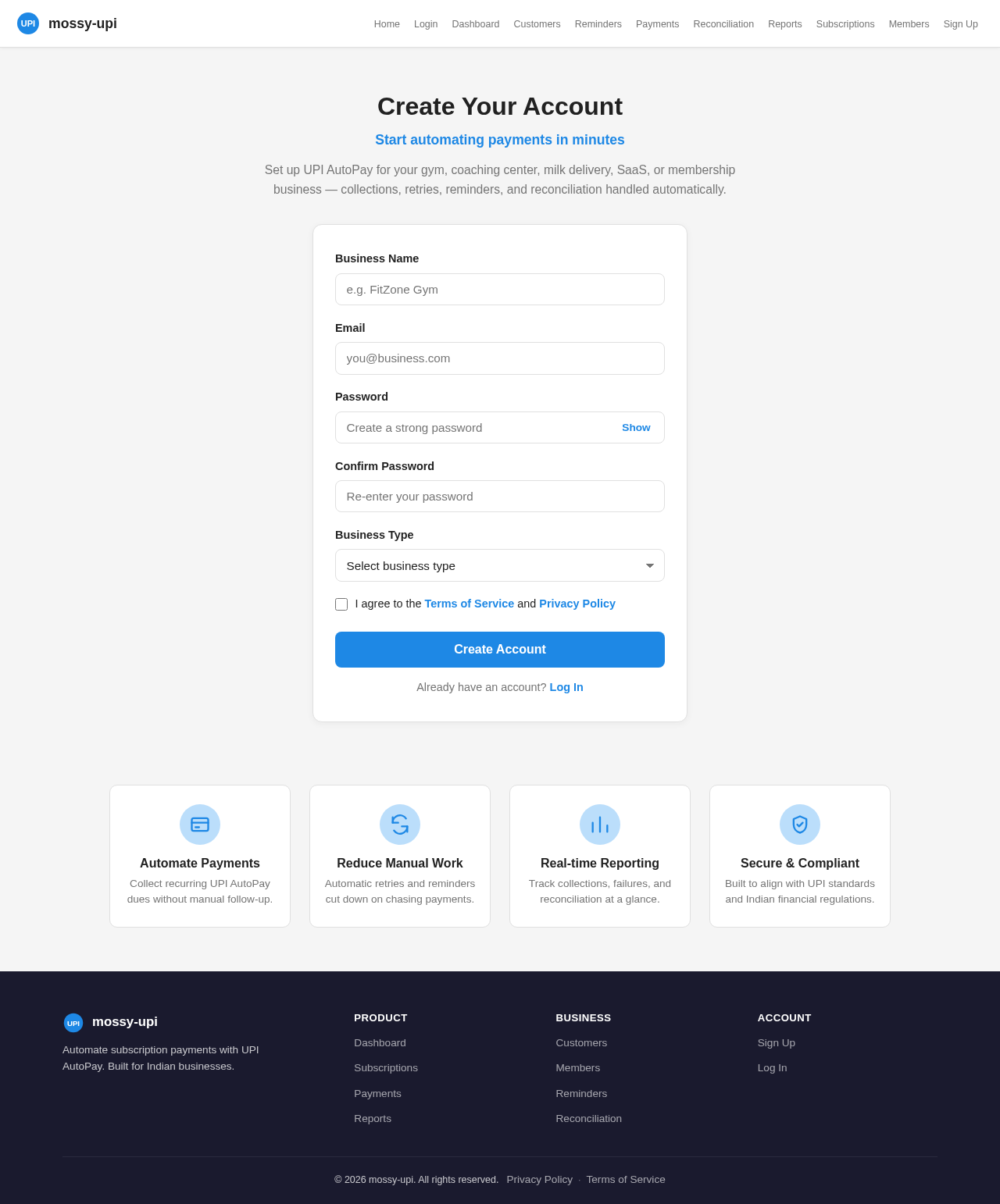 Signup design preview