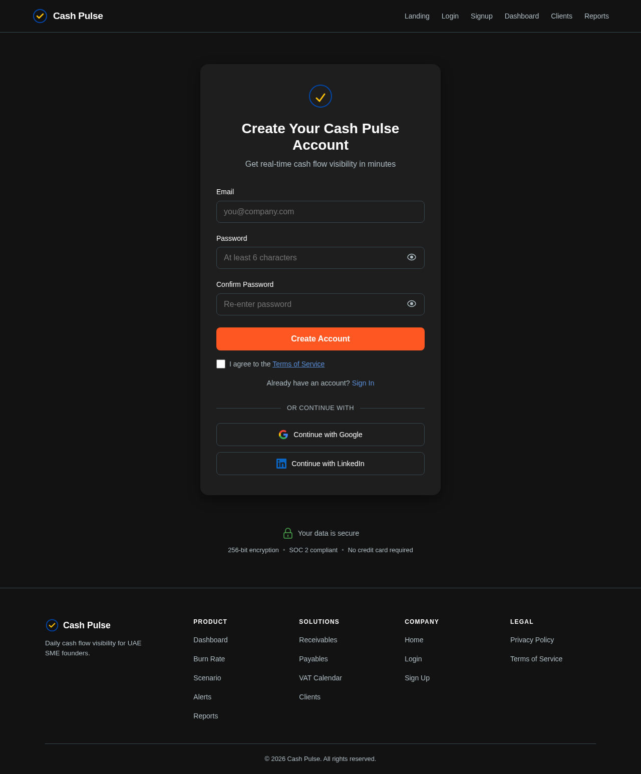 Signup design preview