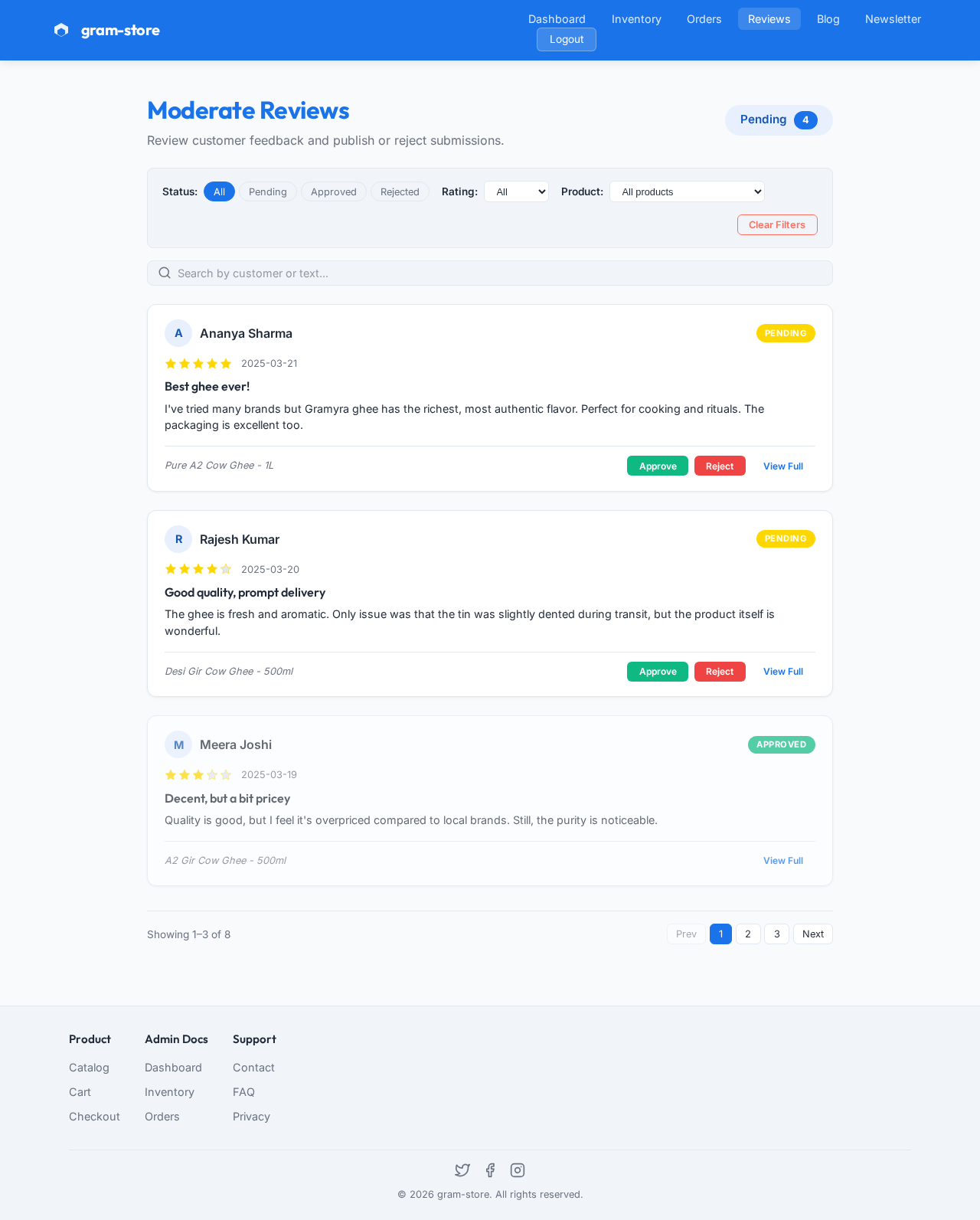Reviews design preview