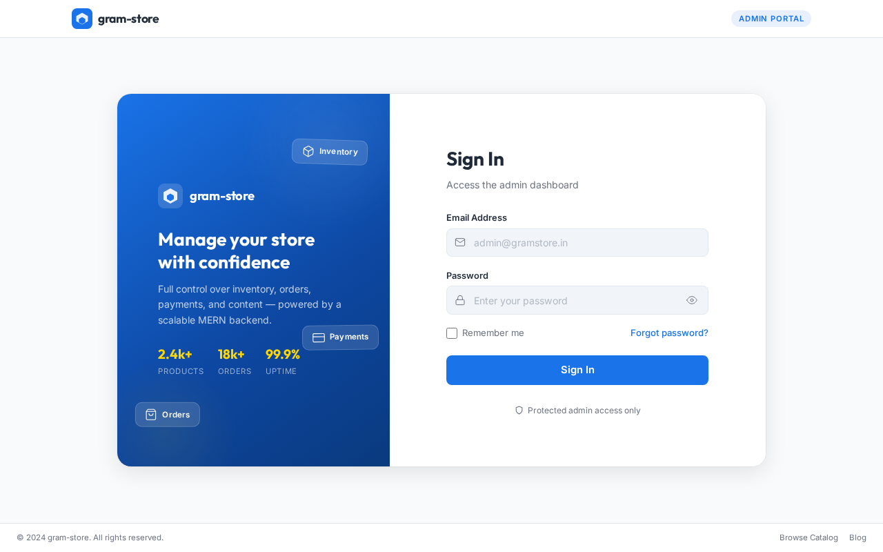 Admin Login design preview