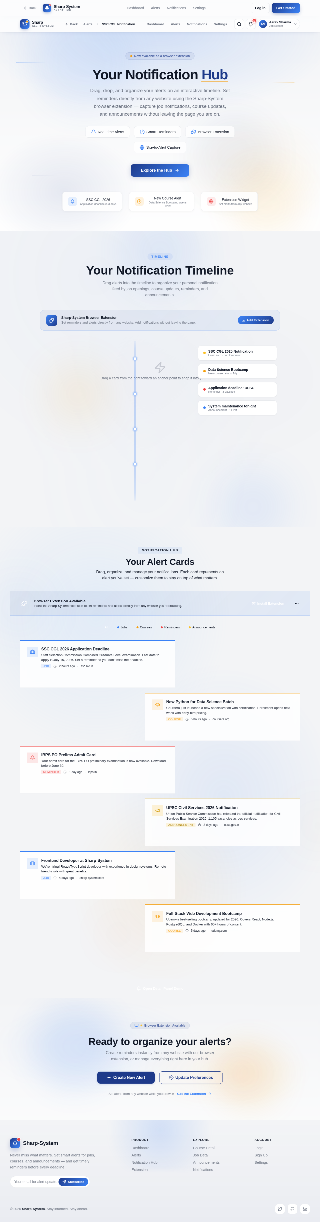 NotificationHub design preview