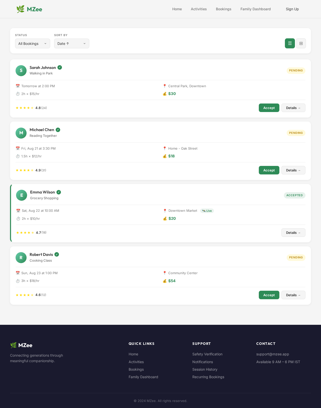 Bookings design preview