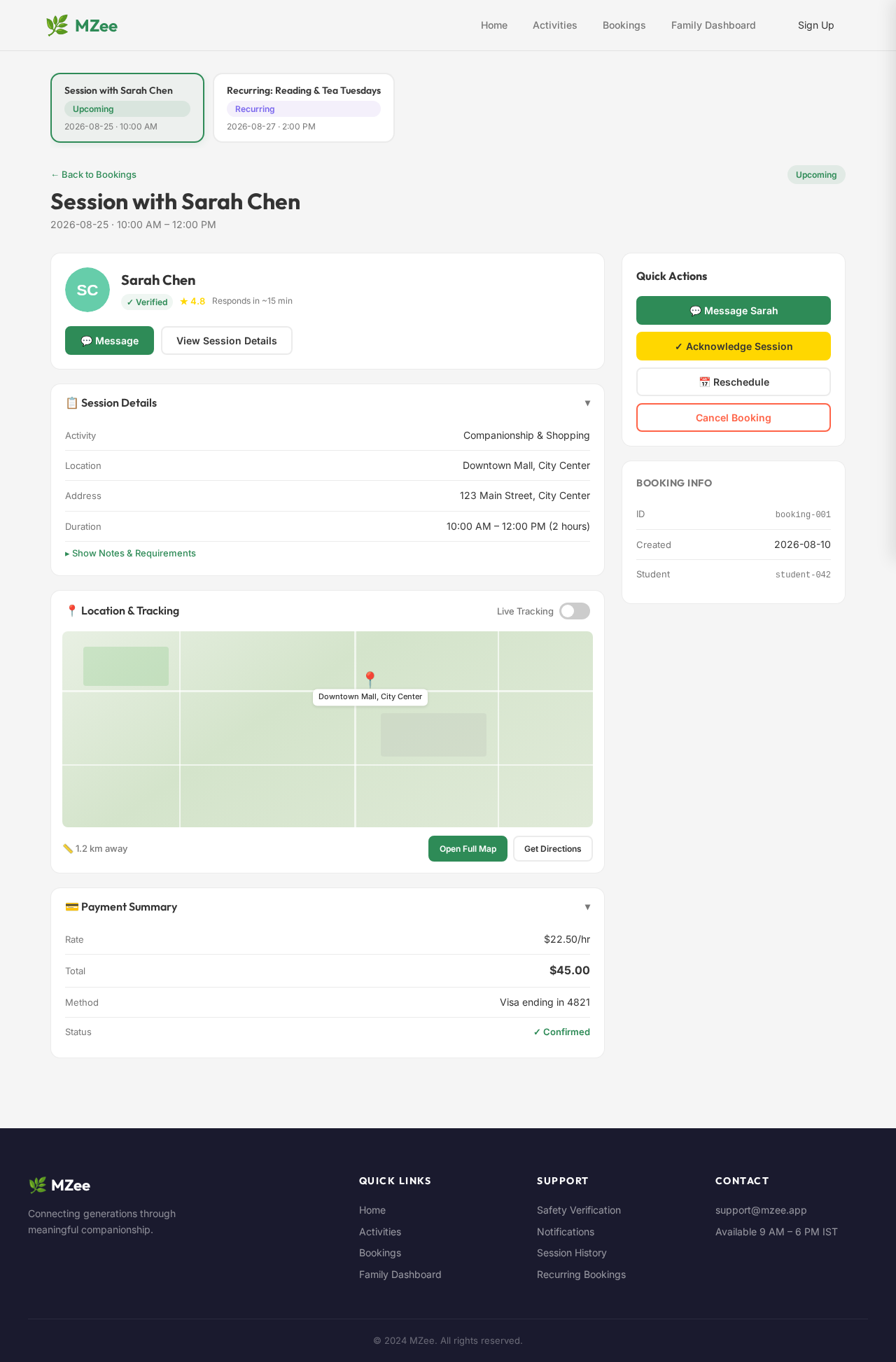 BookingDetails design preview