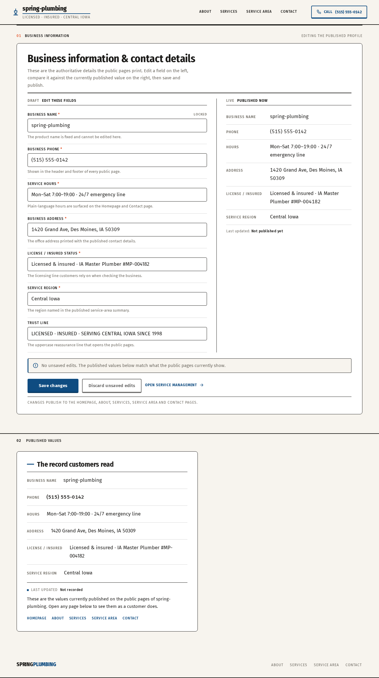 Business Settings design preview