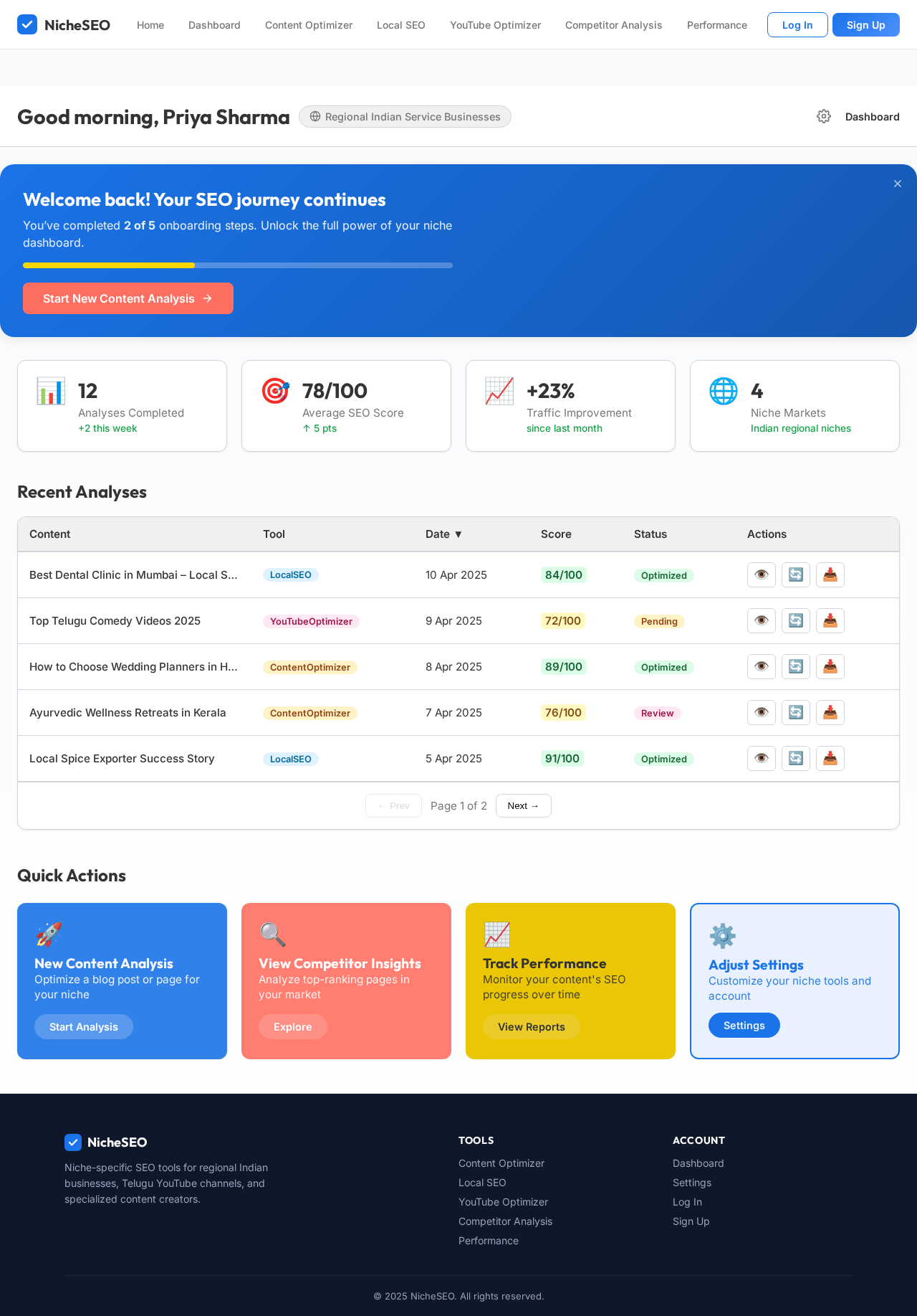 Dashboard design preview
