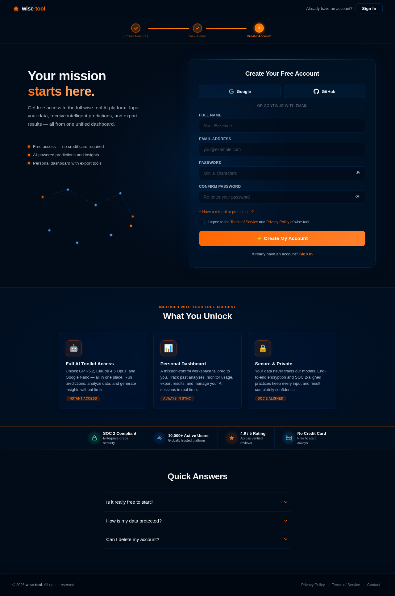 Signup design preview