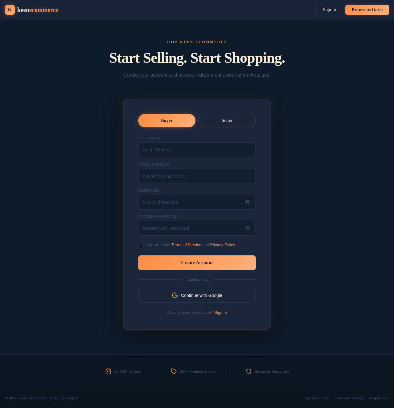 Signup design preview