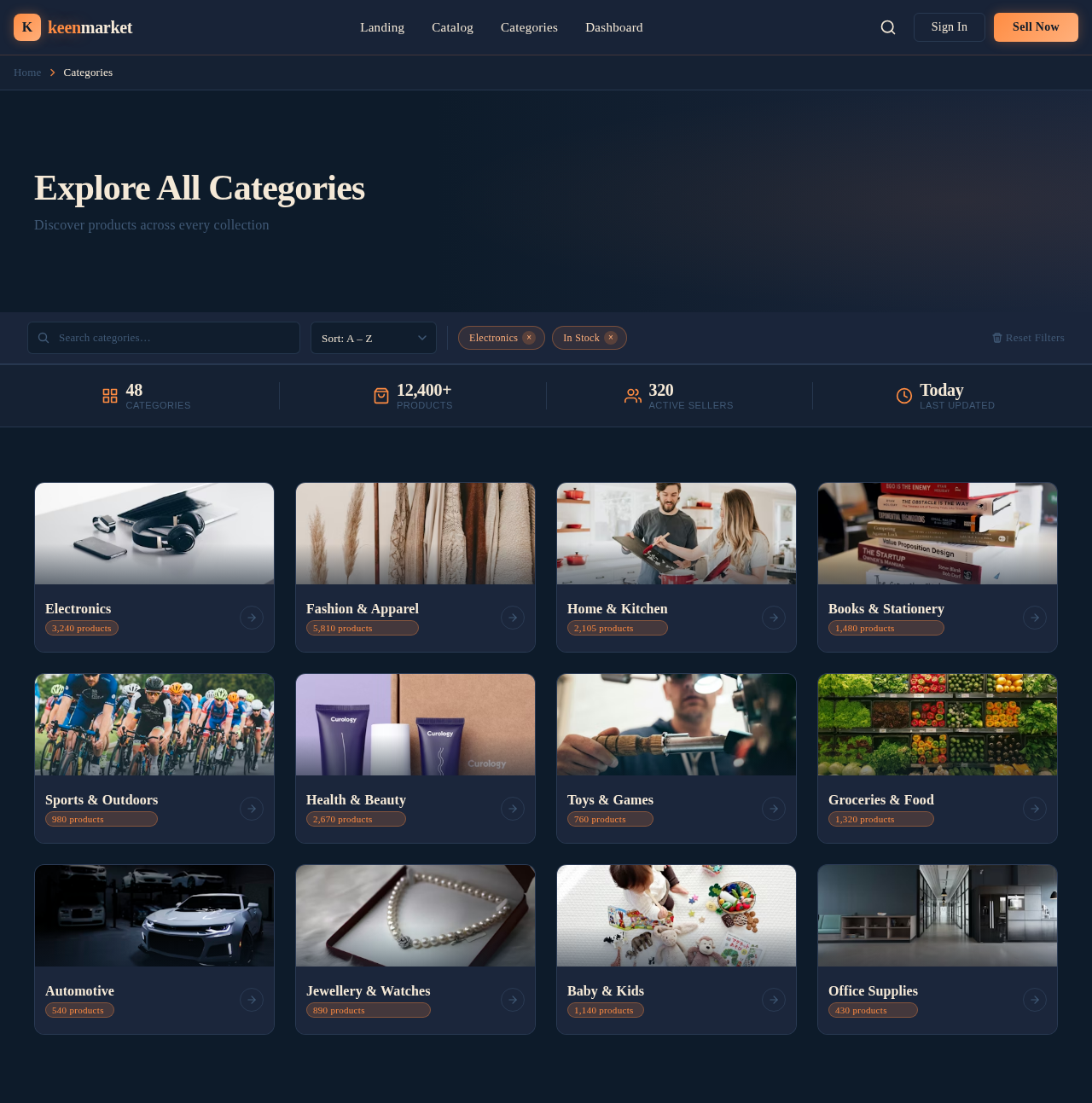 Categories design preview