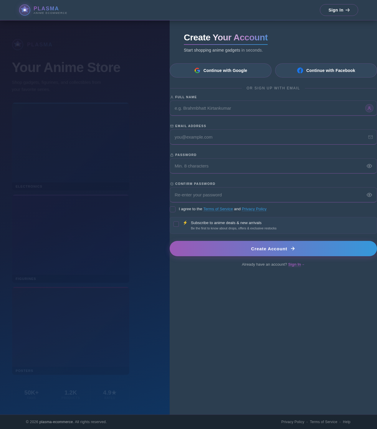 Signup design preview