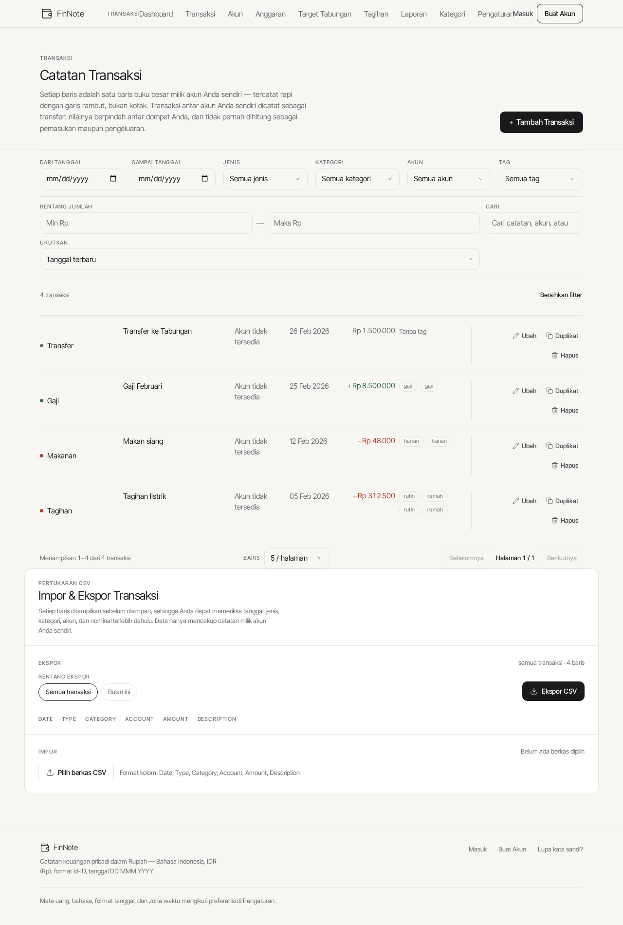 Transaksi design preview