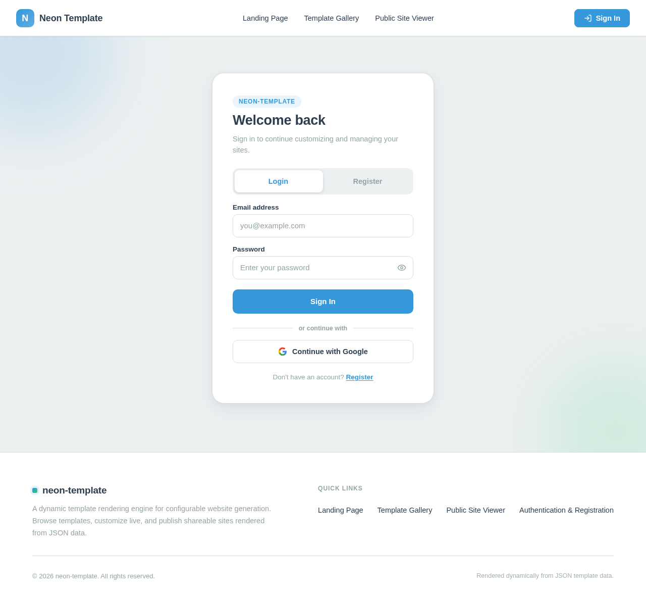 Authentication & Registration design preview