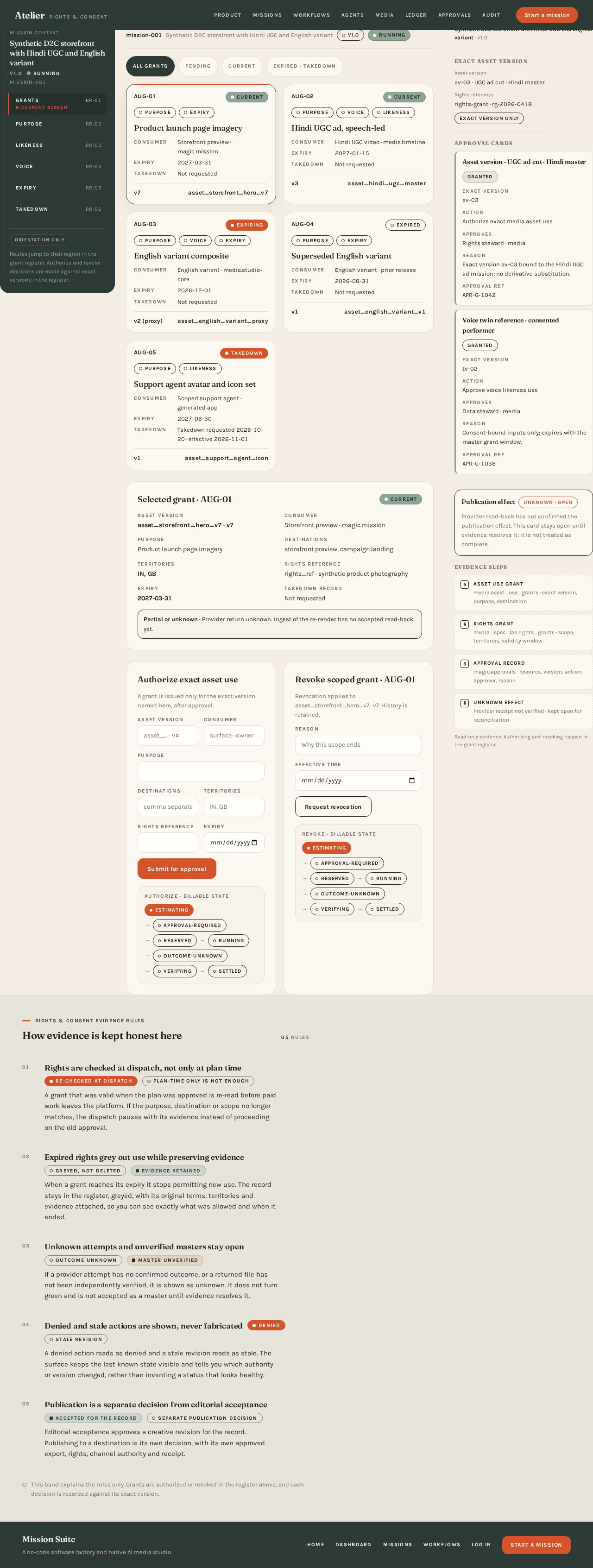 Rights & Consent design preview