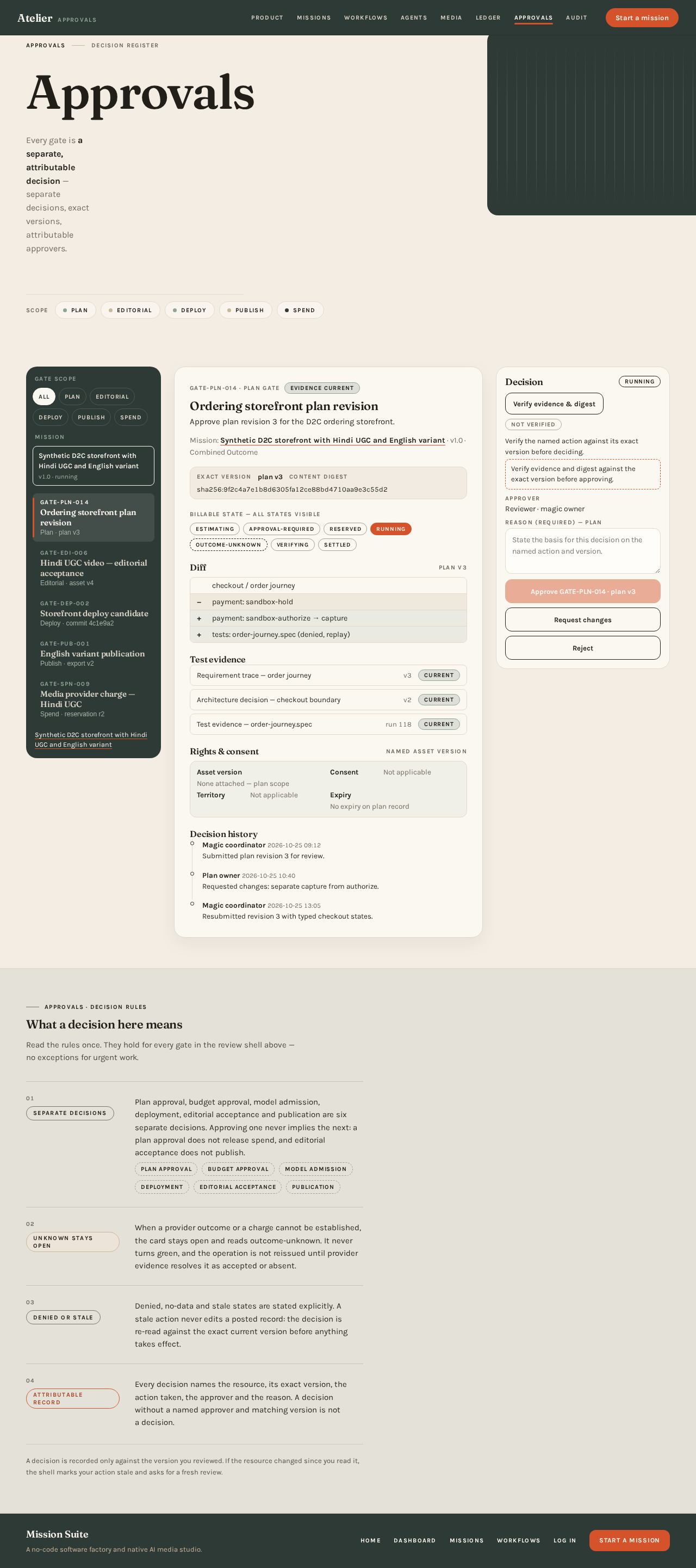 Approvals design preview