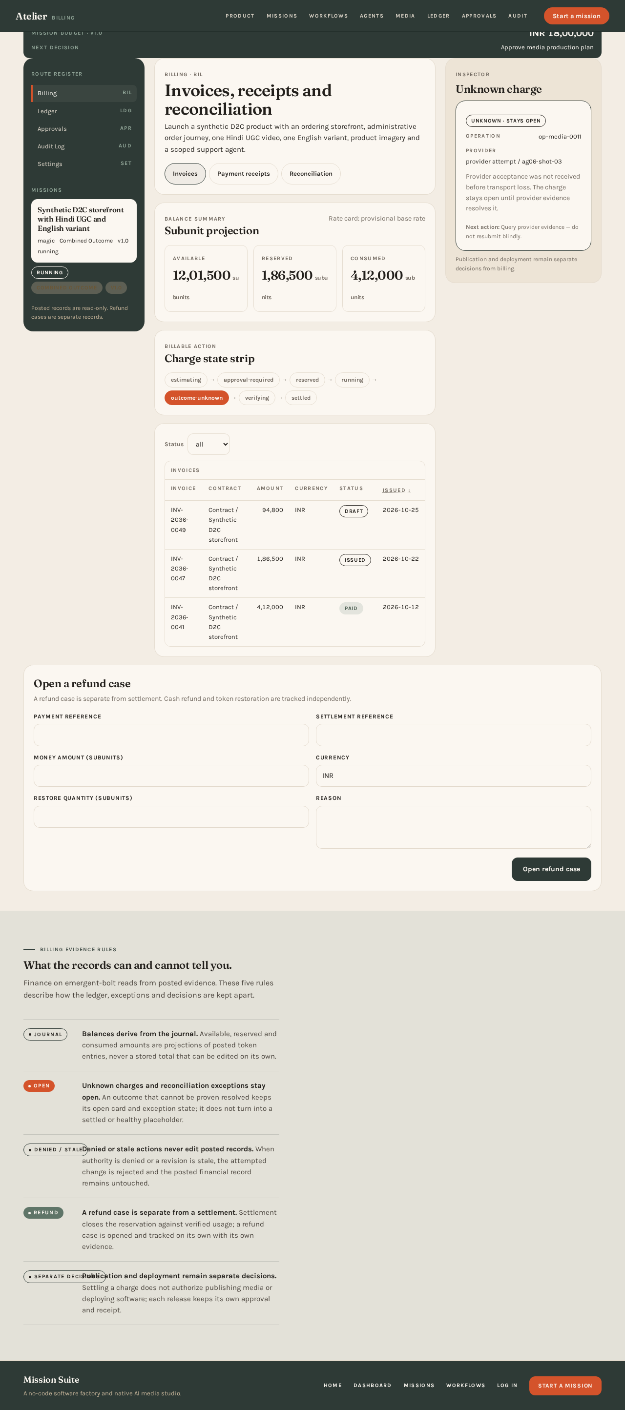 Billing design preview
