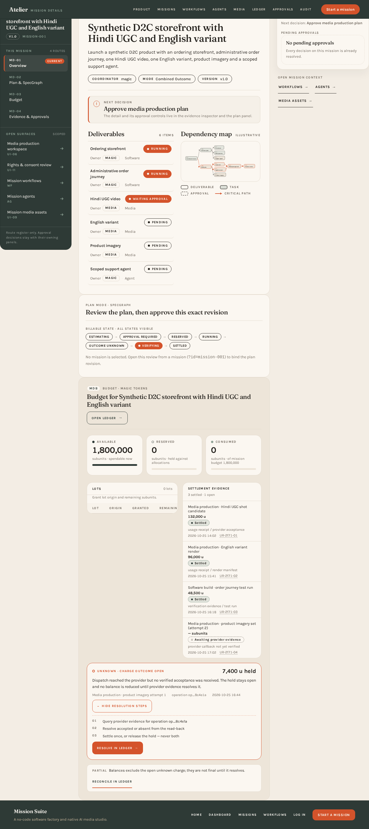 Mission Details design preview