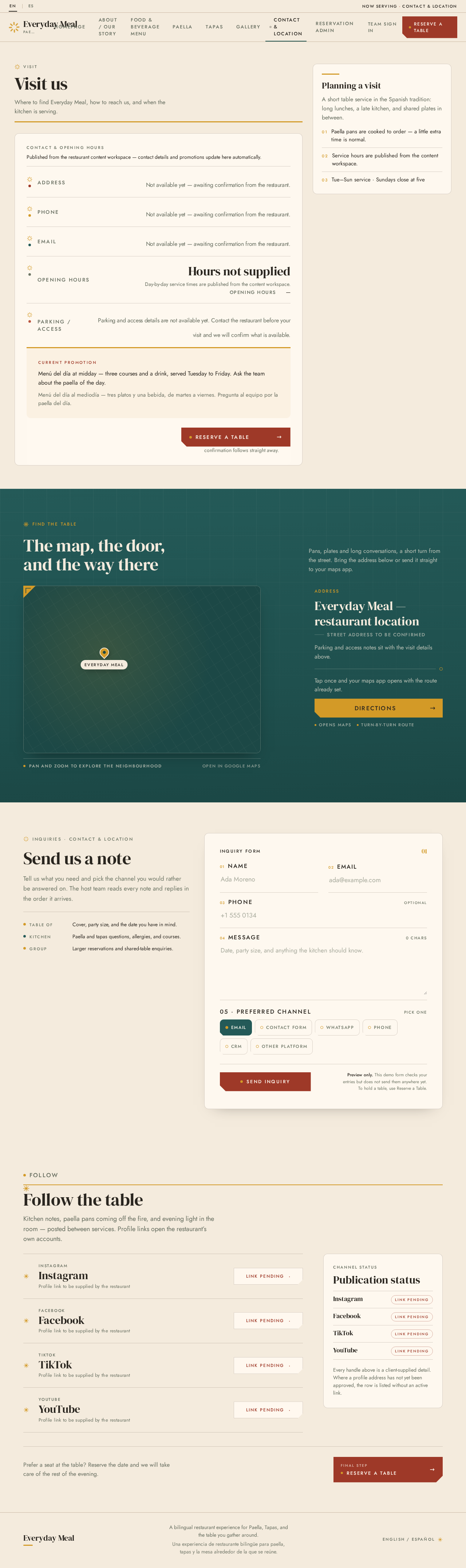 Contact & Location design preview