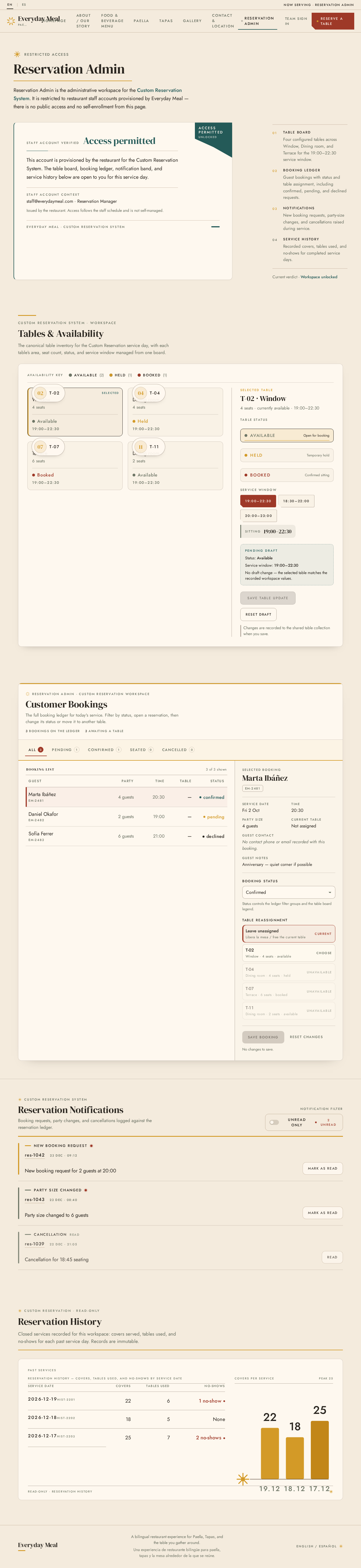 Reservation Admin design preview