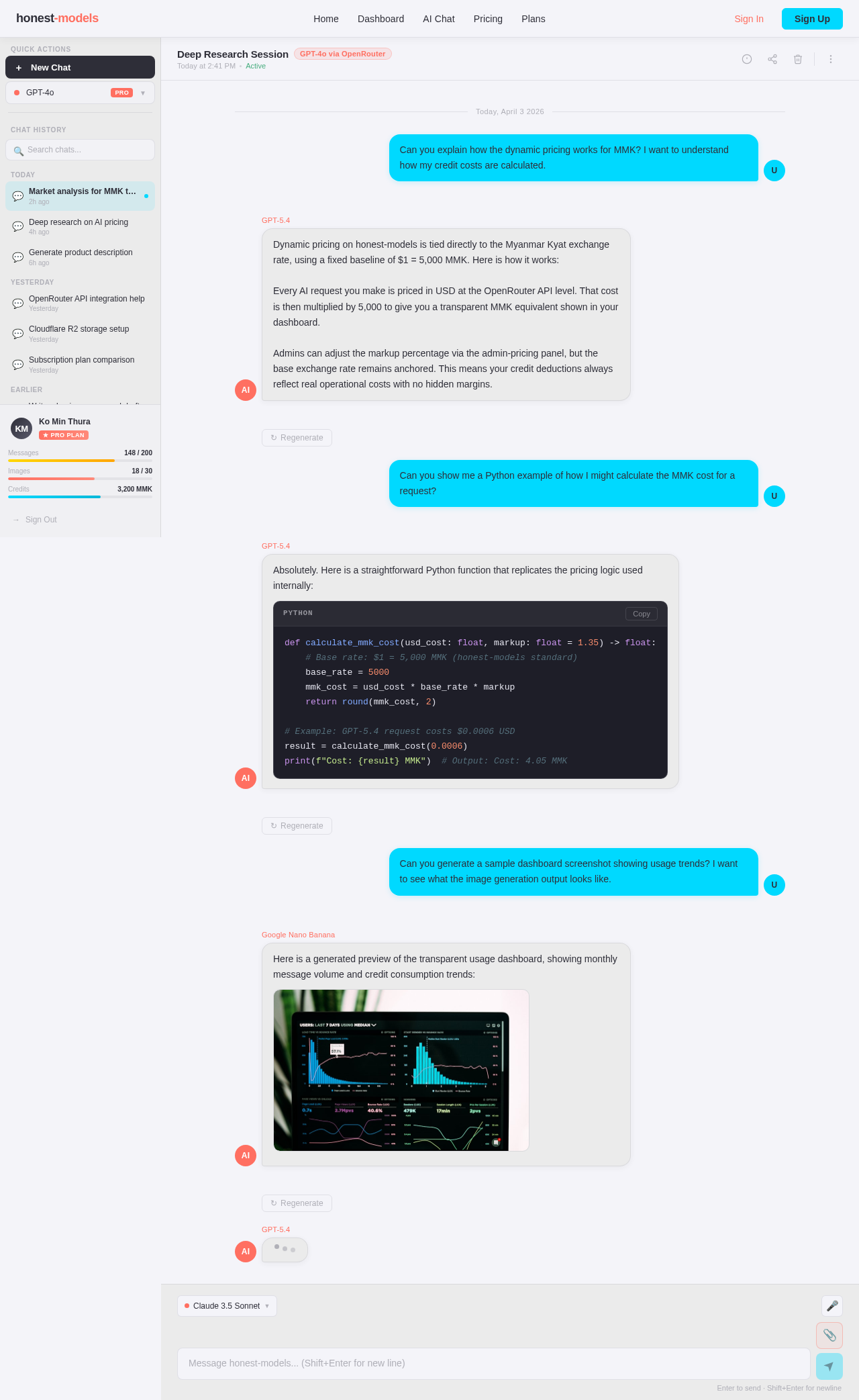 AI Chat design preview