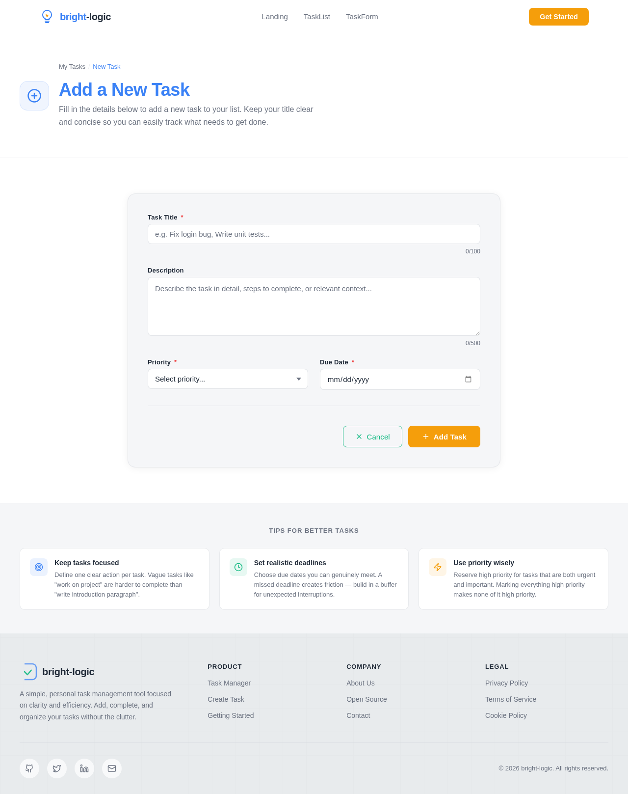 TaskForm design preview