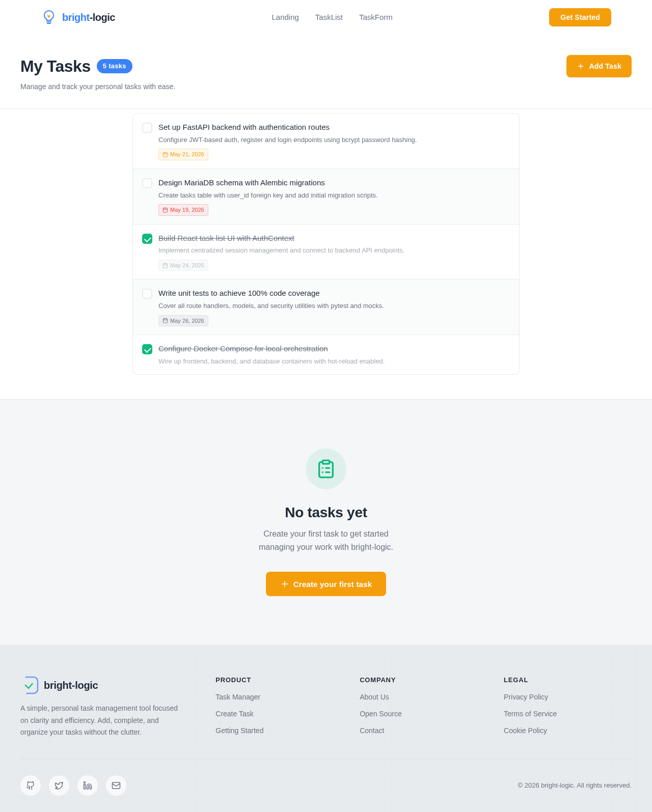 TaskList design preview