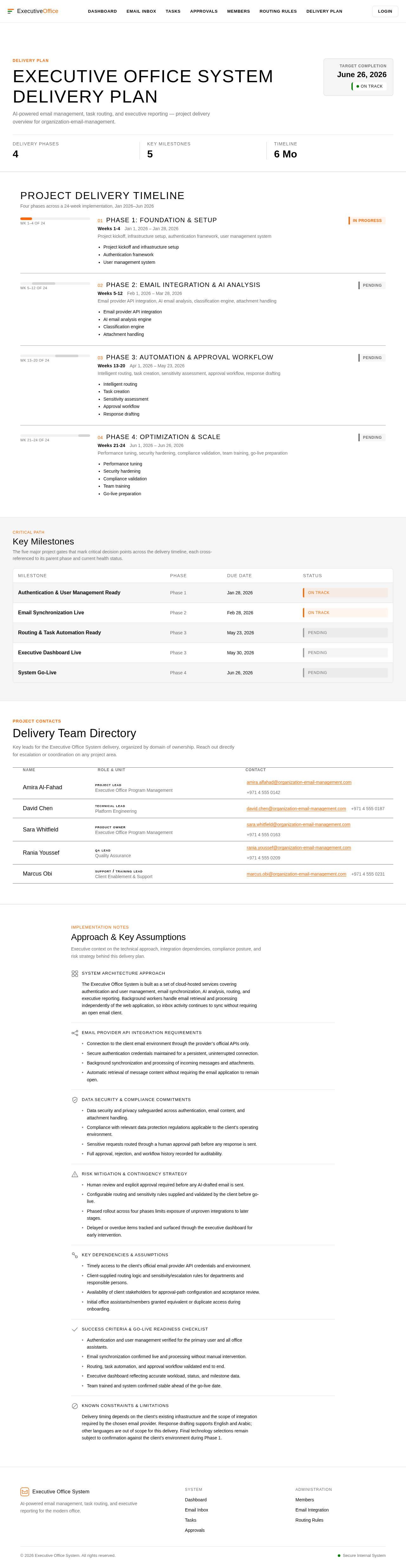 Delivery Plan design preview