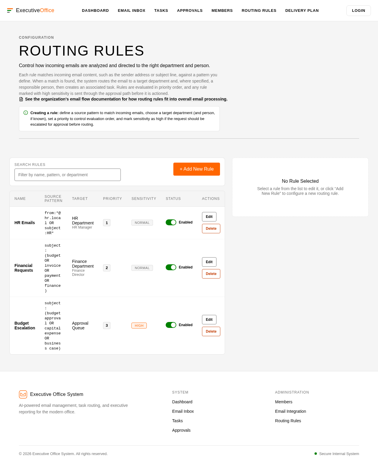 Routing Rules design preview