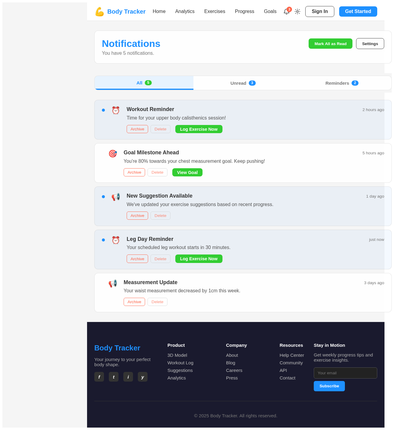 Notifications design preview