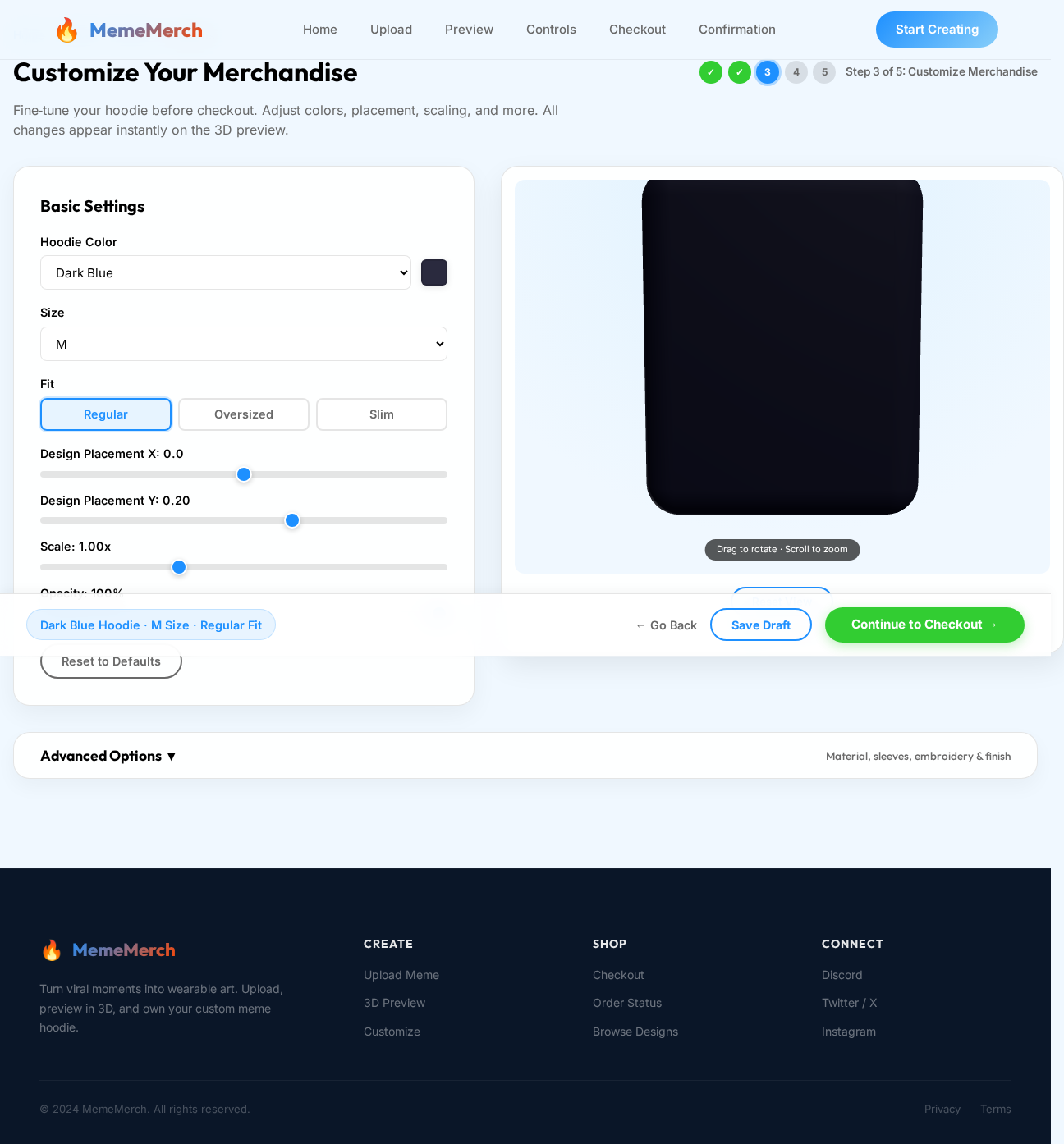 Controls design preview