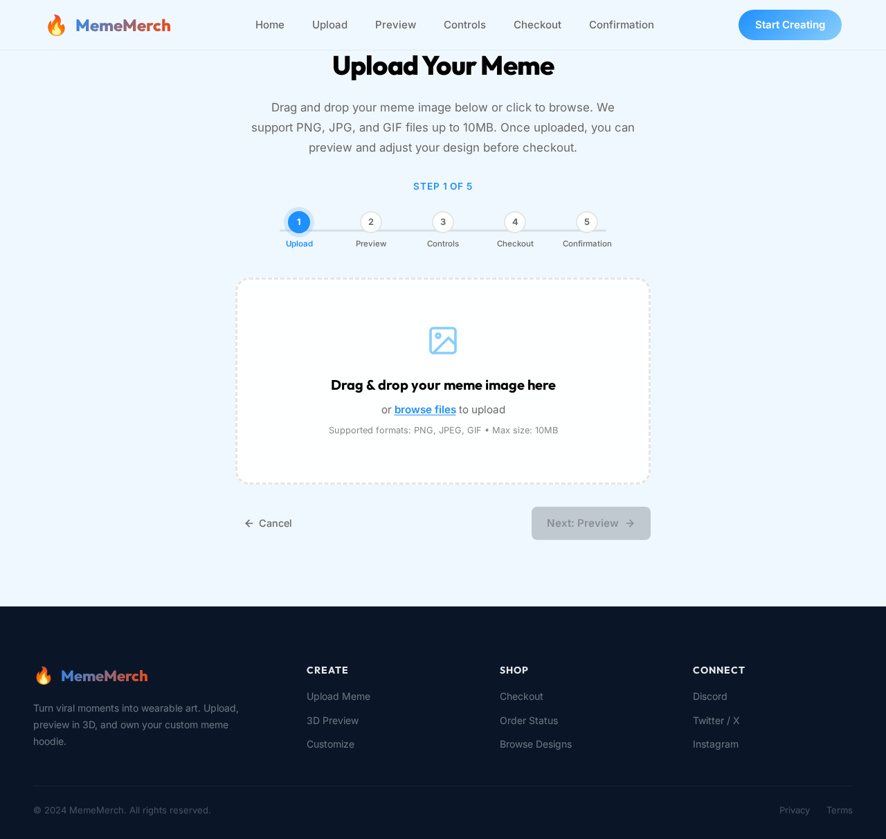 Upload design preview