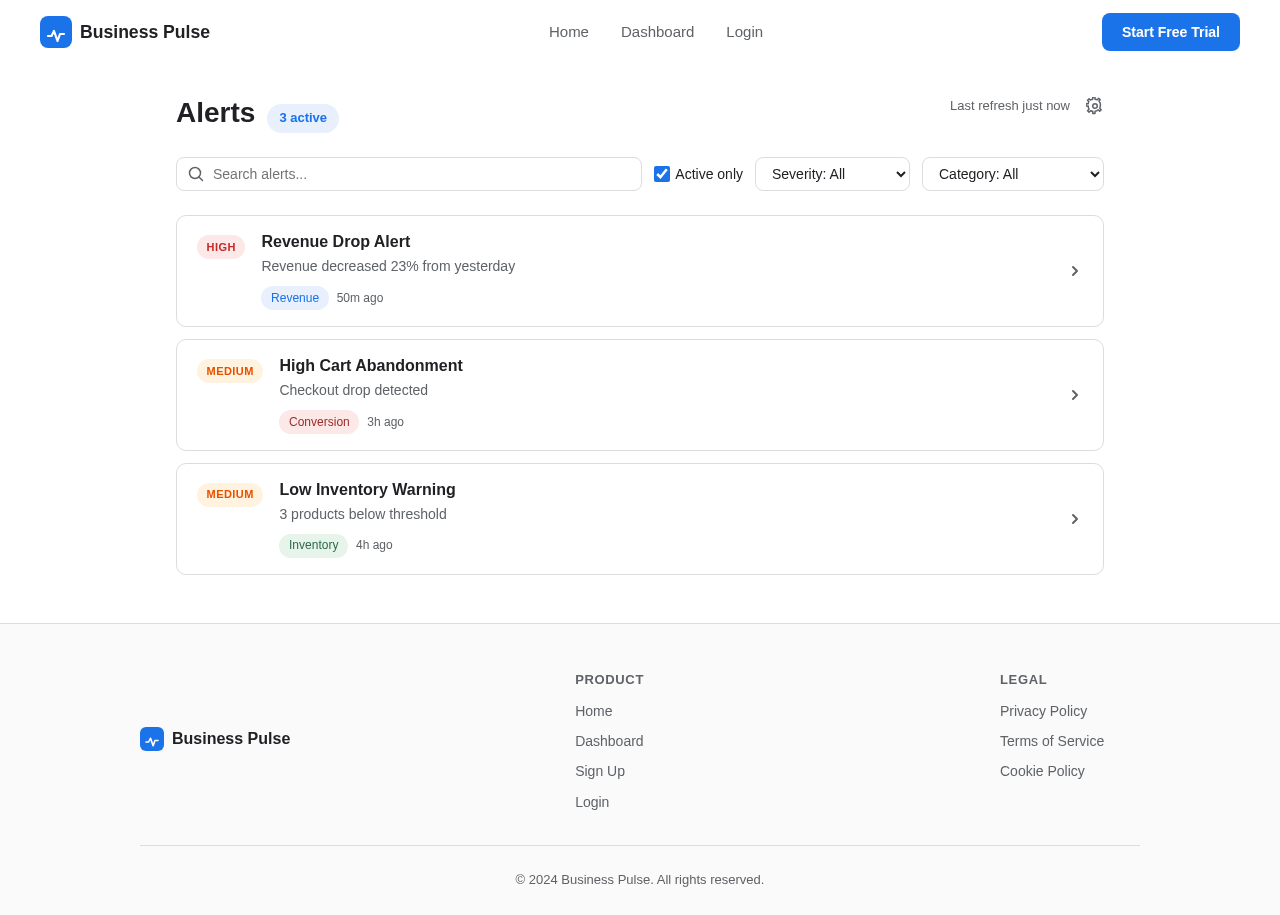 Alerts design preview