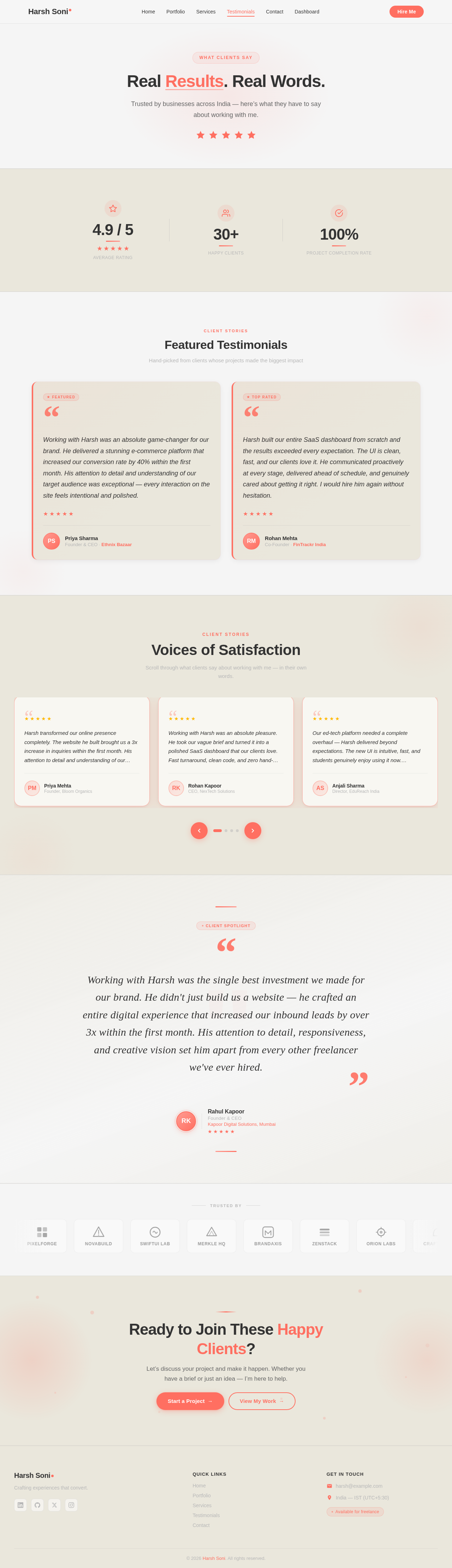 Testimonials design preview
