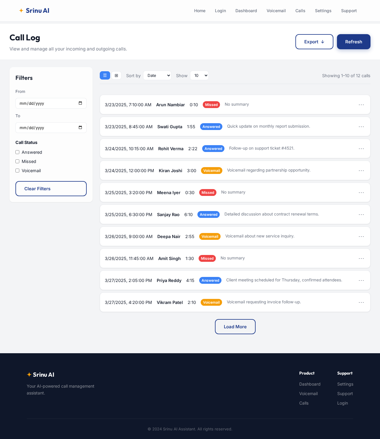 Calls design preview