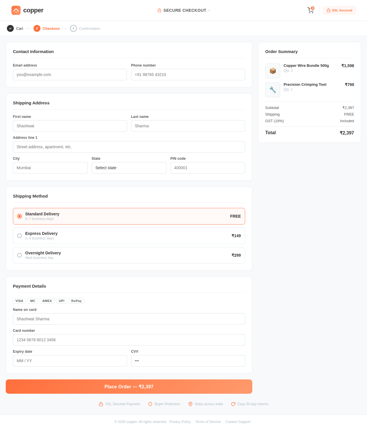 Checkout design preview