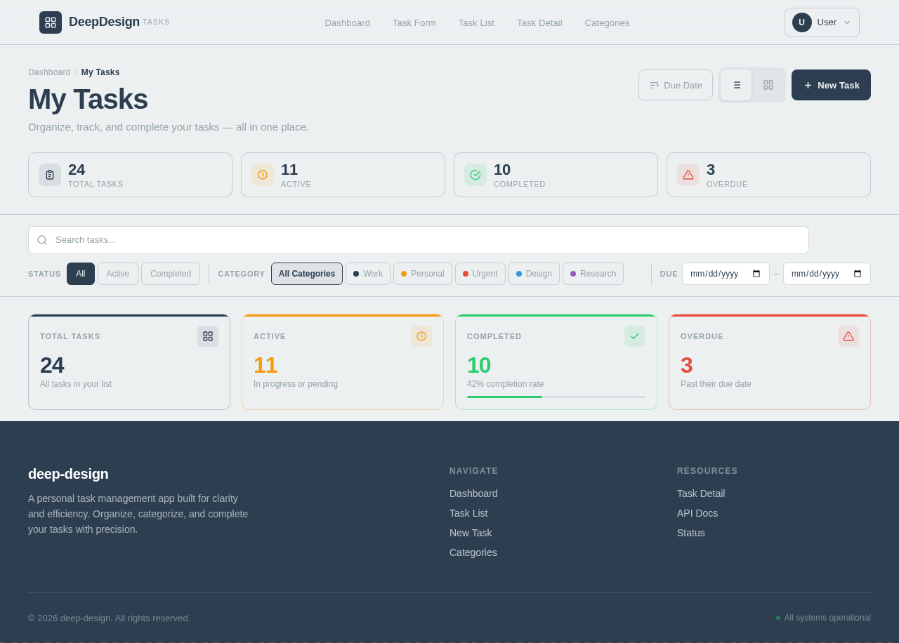 TaskList design preview