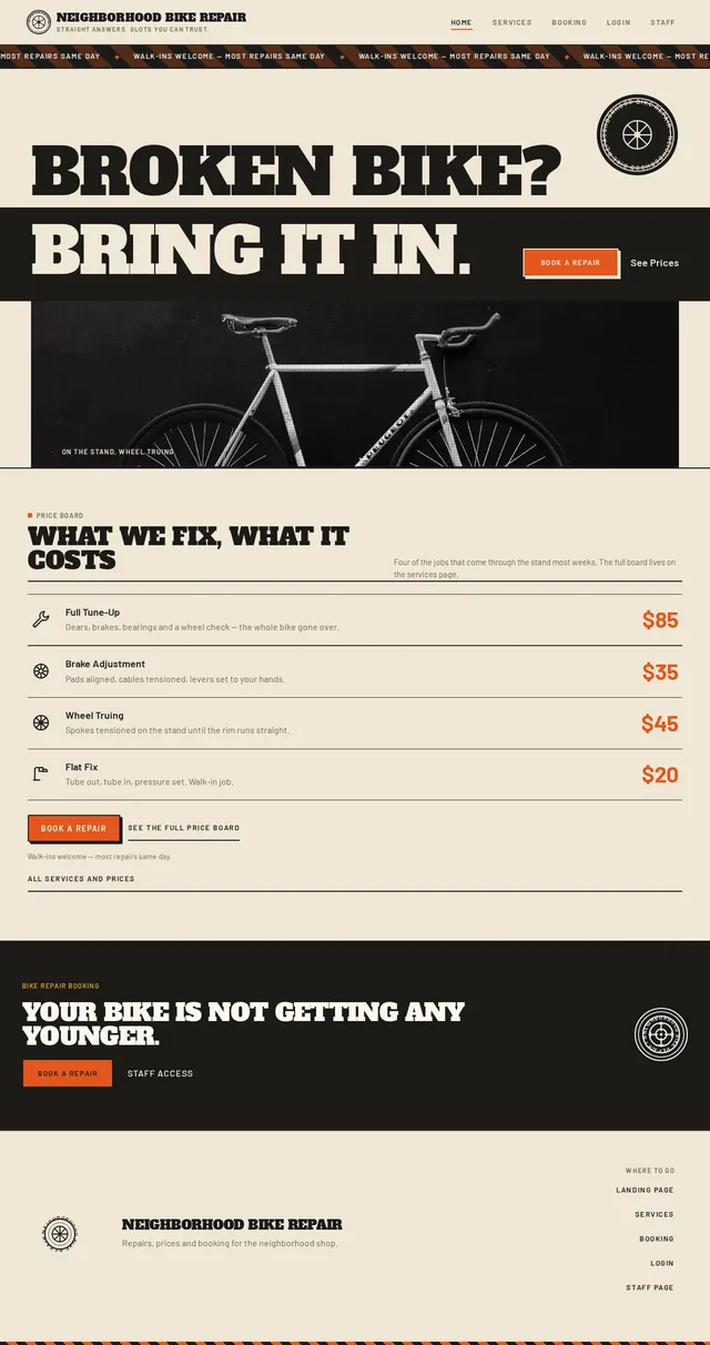landing page