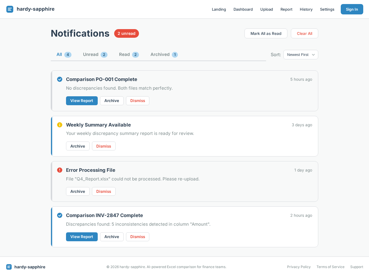 Notifications design preview